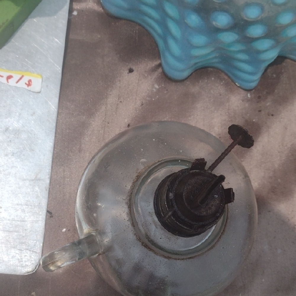 Glass Finger Oil Lamp with Black Accents
